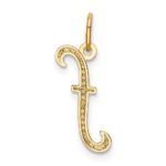 14k Yellow Gold Letter F Initial Charm - Image 3