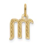 14k Yellow Gold Letter M Initial Charm - Image 3