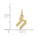 14k Yellow Gold Letter N Initial Charm - Image 4