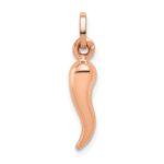 14k Rose Gold Hollow Italian Horn Charm