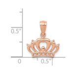 14k Rose Gold Crown Pendant - Image 3