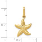 14k Textured Hollow Starfish Pendant - Image 3