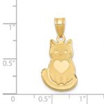 14k Laser Cut Cat with Heart Charm - Image 3