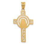 14k Laser Cut Jesus Face Cross Charm - Image 4