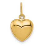 14K Polished 3-D Puffed Heart Charm