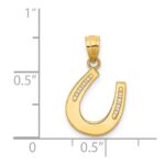 14k Gold Polished Horseshoe Pendant - Image 3