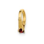 14K 3-D January Ring with Red CZ Charm
