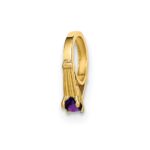 14K 3-D February Ring with Dark Purple CZ Charm