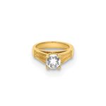 14K 3-D April Ring with White CZ Charm - Image 5