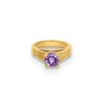 14K 3-D June Ring with Light Purple CZ Charm - Image 5