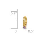 14K 3-D June Ring with Light Purple CZ Charm - Image 3