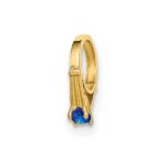 14K 3-D September Ring with Dark Blue Glass Stone Charm