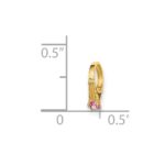 14K 3-D October Ring with Light Pink CZ Charm - Image 3