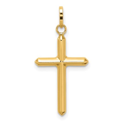 14k Polished Hollow Latin Cross Charm