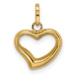 14k Polished Cut-out Puffed Heart Charm - Image 3