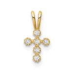 14K CZ Cross Pendant
