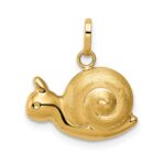 14k Hollow Satin and Polished Snail Charm