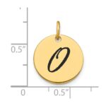 14k Polished Black Enamel Letter O Initial Disk Charm - Image 2