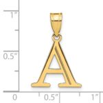 14k Polished Etched Letter A Initial Pendant - Image 3