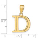 14k Polished Etched Letter D Initial Pendant - Image 4