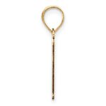 14k Polished Etched Letter E Initial Pendant - Image 2