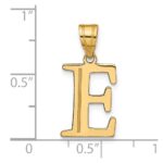 14k Polished Etched Letter E Initial Pendant - Image 4