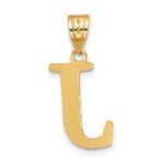 14k Polished Etched Letter J Initial Pendant - Image 3