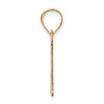 14k Polished Etched Letter M Initial Pendant - Image 2