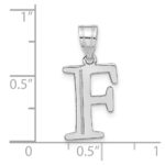 14kw Polished Etched Letter F Initial Pendant - Image 4