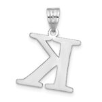 14kw Polished Etched Letter K Initial Pendant - Image 3