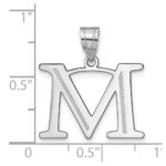14kw Polished Etched Letter M Initial Pendant - Image 4