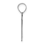 14kw Polished Etched Letter R Initial Pendant - Image 2