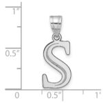 14kw Polished Etched Letter S Initial Pendant - Image 4