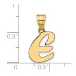 14k Polished Script Letter E Initial Pendant - Image 4