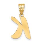 14k Polished Script Letter K Initial Pendant - Image 3