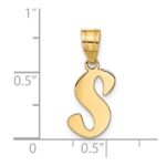 14k Polished Script Letter S Initial Pendant - Image 4