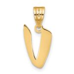 14k Polished Script Letter V Initial Pendant - Image 3