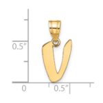 14k Polished Script Letter V Initial Pendant - Image 4
