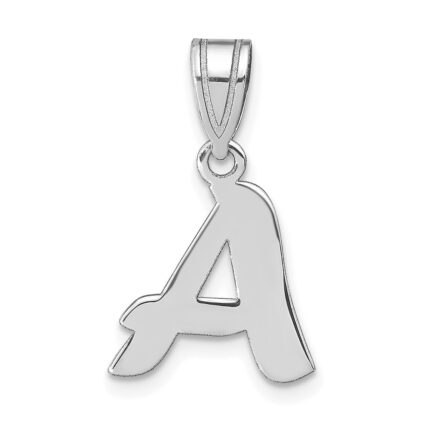 14kw Polished Script Letter A Initial Pendant