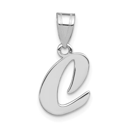 14kw Polished Script Letter C Initial Pendant