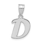 14kw Polished Script Letter D Initial Pendant