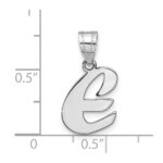 14kw Polished Script Letter E Initial Pendant - Image 4