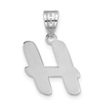 14kw Polished Script Letter H Initial Pendant - Image 3