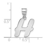 14kw Polished Script Letter H Initial Pendant - Image 4