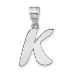 14kw Polished Script Letter K Initial Pendant