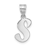 14kw Polished Script Letter S Initial Pendant