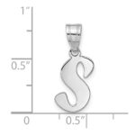 14kw Polished Script Letter S Initial Pendant - Image 4