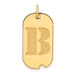 14k Polished Letter B Initial Dog Tag Pendant