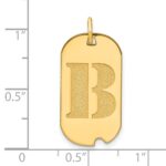 14k Polished Letter B Initial Dog Tag Pendant - Image 3