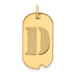 14k Polished Letter D Initial Dog Tag Pendant